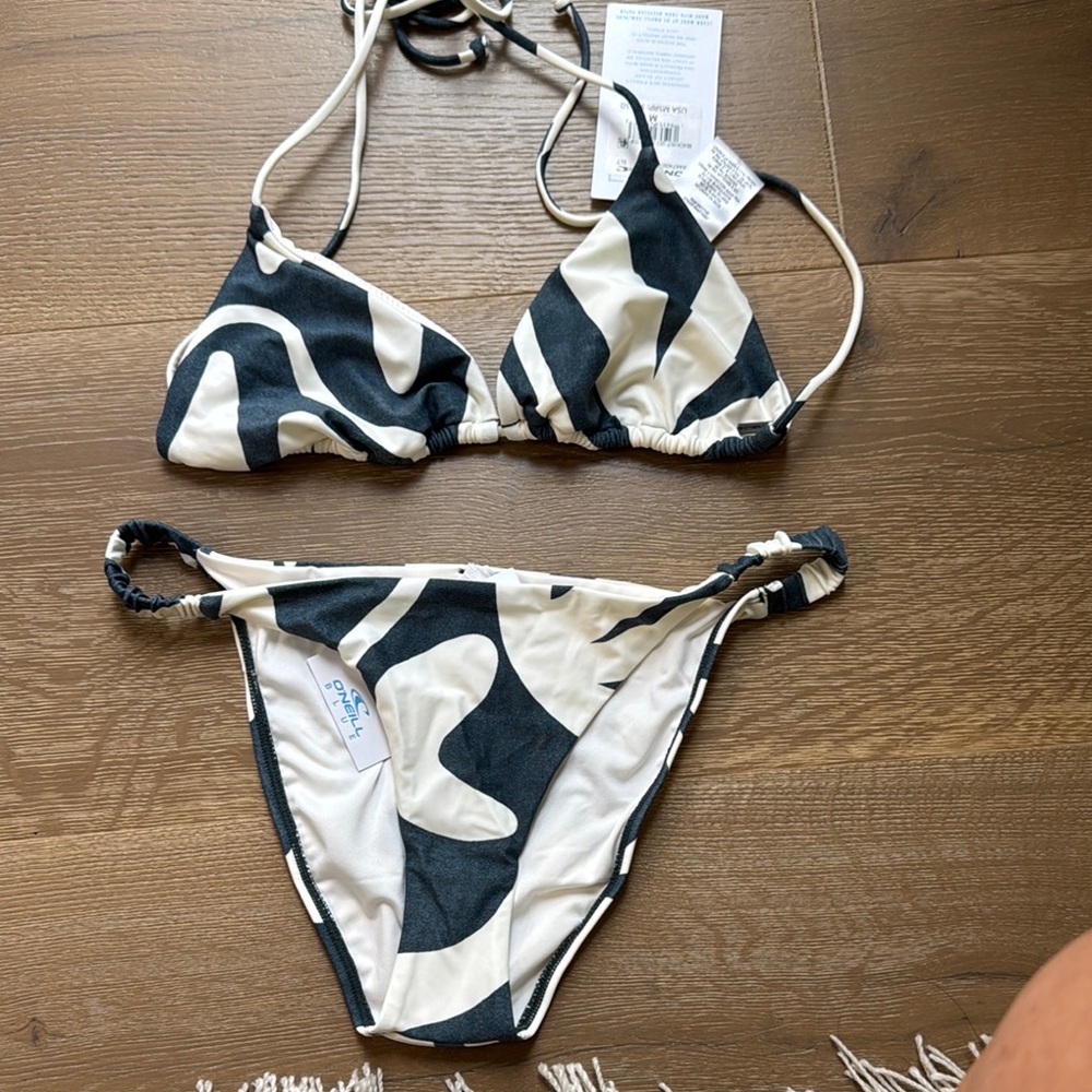 O'Neill Blue and White Beach Hut Geo Bikini Set